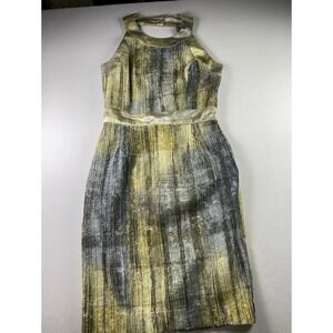 Vintage Howard Wolf Art Deco Textured Metallic Satin Dress Size 12